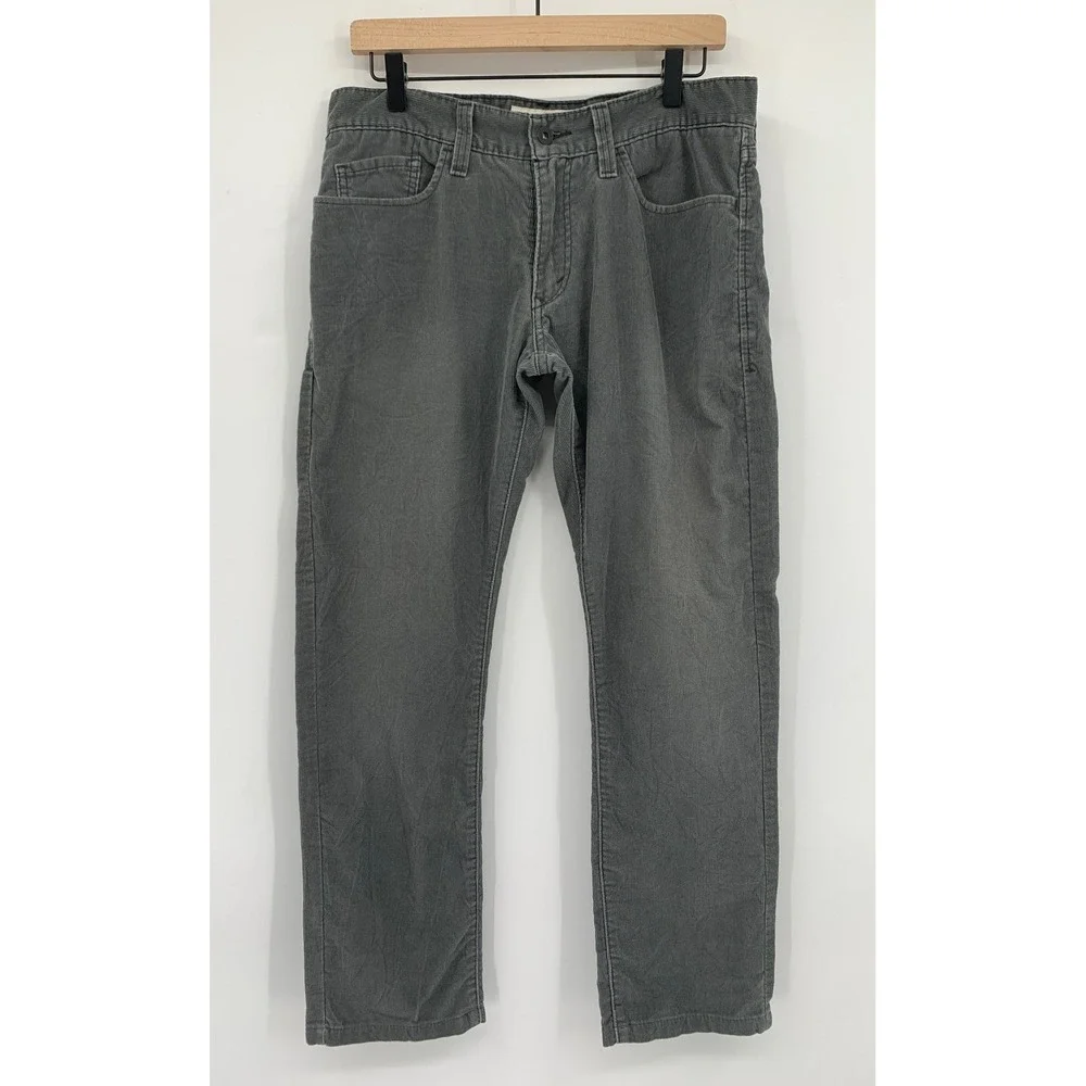Vintage Levis Corduroy Pants Mens 32x30 Gray 514 Slim Straight Fall Preppy